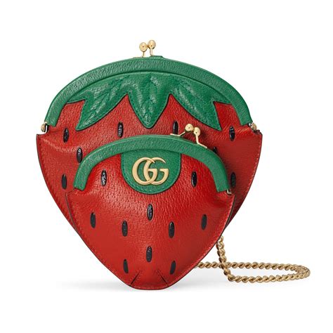 gucci strawberry mini bag|Gucci bag with strawberry charm.